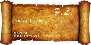 Paray Larion névjegykártya